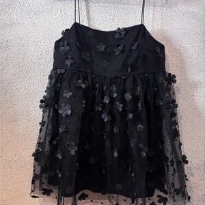 Elegant Black Floral Mini Dress
